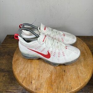 Nike Air VaporMax 2023 Flyknit White Red Women's Size 8 Shoes DV6840-102